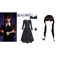  Wednesday Addams gyerek ruha  + paróka