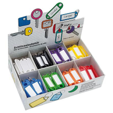  WEDO Kulcscímke display 200 db, kulcskarikával, WEDO, 8 különböző színben információs címke