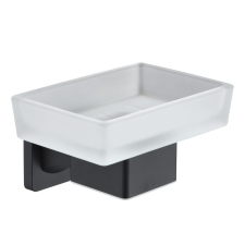 Welland Exclusive-Line fali szappantartó - fekete / tejüveg (39905-B) fürdőszoba kiegészítő