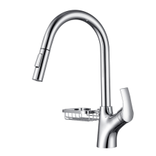 Welland FH-3411 mosogató csaptelep - kihúzható multifunkciós fej - tároló rekesz (króm) csaptelep