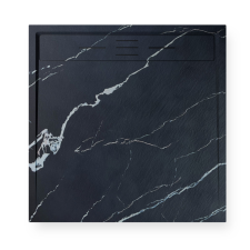 Welland kőhatású zuhanytálca szifonnal 90 x 90 cm - fekete márvány (GT-9090LS) kád, zuhanykabin