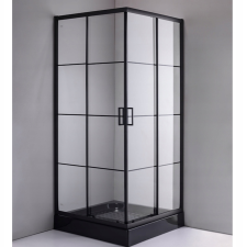 Welland Kyoto zuhanykabin 90 x 90 cm - fekete profil kád, zuhanykabin