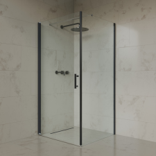 Welland Luxury-Line Enzo zuhanykabin - 90 x 90 cm - fekete profil kád, zuhanykabin