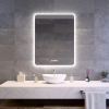 Welland Luxury-Line Jinzor LED tükör - fényerő + színhőfok állítás + páramentesítő + óra - 70 x 90 cm
