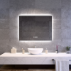 Welland Luxury-Line Litrum smart LED tükör - bluetooth + hangszórók + páramentesítő + óra - 70 x 90 cm