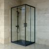 Welland RE-811 zuhanykabin elhúzható ajtóval - 80 x 110 cm - fekete profil