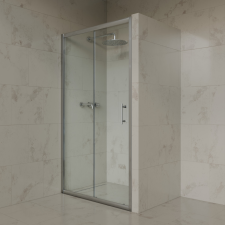 Welland SD-100 elhúzható zuhanyajtó - 100 cm - króm profil kád, zuhanykabin