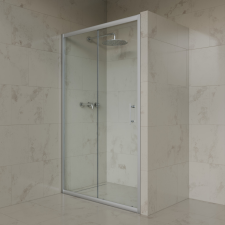 Welland SD-100 elhúzható zuhanyajtó - 100 cm - matt króm profil kád, zuhanykabin