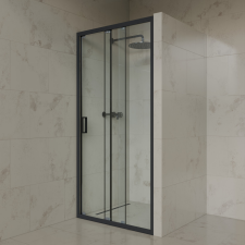 Welland SD-120 elhúzható zuhanyajtó - 120 cm - fekete profil kád, zuhanykabin