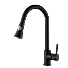 Welland Siena kihúzható fejes mosogató csaptelep - fekete csaptelep