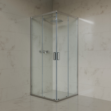 Welland SQ-8080 zuhanykabin elhúzható ajtóval - 80 x 80 cm - króm profil kád, zuhanykabin