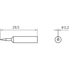 Weller Pákahegy WXP 65-höz, hegyes 0,2 mm, Weller XNT 1S (T0054485299) forrasztási tartozék