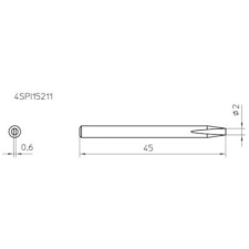 Weller WHS40 pákahegy 2.0mm-es vésőformájú Weller 4SPI15211-1 (4SPI15211-1) forrasztási tartozék