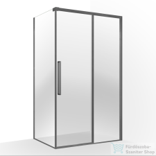 Wellis Clara 120x90 szögletes tolóajtós zuhanykabin Easy Clean bevonattal, gunmetal grey kád, zuhanykabin