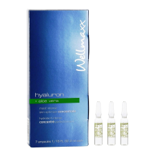 Wellmaxx hyaluron + aloe vera hidratáló, bőrnyugtató és gyulladáscsökkentő ampulla koncentrátum 7x2 ml arcszérum
