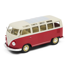 Welly - Volkswagen T1 Bus (1963) 1:24 piros autópálya és játékautó