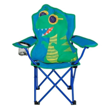 Welora Camping szék gyerekeknek, összecsukható, dinoszauruszok modell, huzattal, 35x35x57cm, kék horgászszék, ágy