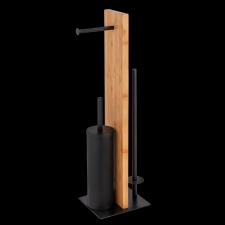 WENKO LESINA WC-KEFE GARNITÚRA ÁLLÓ MATT FEKETE ACÉL, BAMBUSZ 18X67X21,5CM takarító és háztartási eszköz