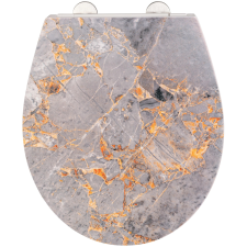 WENKO Premium WC-ülőke Grey Marble duroplaszt leeresztő automatikával takarító és háztartási eszköz