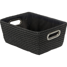 WENKO tárolókosár Chromo fekete 28 cm x 12 cm x 19,5 cm fürdőszoba kiegészítő