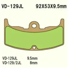 Wesrah VD-129/2JL Fékbetét Wesrah Futómű és fék alkatrészek Fékbetétek (tárcsafék) egyéb motorkerékpár alkatrész