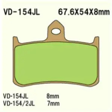 Wesrah VD-154/2RJL fékbetét Wesrah Futómű és fék alkatrészek Fékbetétek (tárcsafék) egyéb motorkerékpár alkatrész