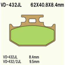 Wesrah VD-432JL fékbetét Wesrah Futómű és fék alkatrész Fékbetét (tárcsafék) egyéb motorkerékpár alkatrész