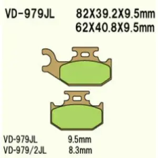 Wesrah VD-979JL fékbetét Wesrah Futómű és fék alkatrészek Fékbetétek (tárcsafék) egyéb motorkerékpár alkatrész