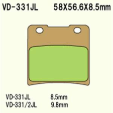 Wesrah Vesrah VD-331JL fékbetét Wesrah Futómű és fék alkatrész Fékbetét (tárcsafék) egyéb motorkerékpár alkatrész