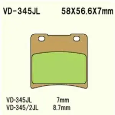 Wesrah Vesrah VD-345JL fékbetét Wesrah Futómű és fék alkatrészek Fékbetétek (tárcsafék) egyéb motorkerékpár alkatrész
