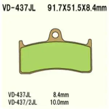 Wesrah Vesrah VD-437/2JL fékbetét Wesrah Futómű és fék alkatrészek Fékbetétek (tárcsafék) egyéb motorkerékpár alkatrész
