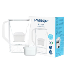 Wessper D3 Slim Aquamax 2,7 literes vízszűrő kancsó (fehér) kávéfőző kellék
