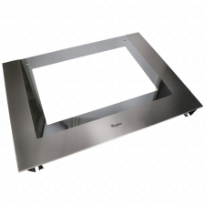 WHIRLPOOL - INDESIT 594x450 mm Üveg, ajtó, külső, fekete, (eredeti) WHIRLPOOL tűzhely beépíthető gépek kiegészítői
