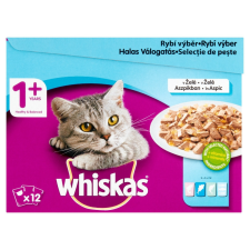 Whiskas alutasak 12-pack halas válogatás aszpikban 12x85g macskaeledel