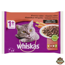 Whiskas alutasak 4-pack Marha-Csirke mártásban 4x85g Multipack macskaeledel