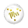  White, Fehér Mrs fólia lufi 46 cm (WP)