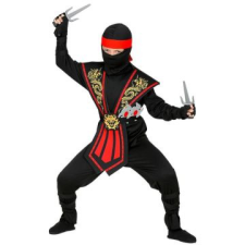 Widmann Piros harcos ninja jelmez fegyverekkel - 128 cm jelmez