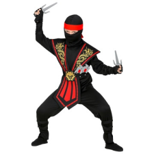 Widmann Piros harcos ninja jelmez fegyverekkel - 158 cm jelmez