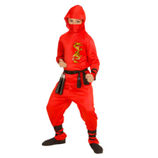 Widmann Sárkány ninja jelmez - 140 cm-es méret, piros jelmez