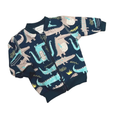 Wikids Cipzáros Futter Kocsikabát - Kék/Szürke Krokodil 68 babakabát, overál, bundazsák