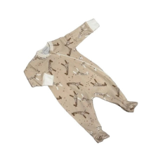 Wikids Hosszú ujjú cipzáros pamut rugi - Bézs Zsiráfos - 68 rugdalózó