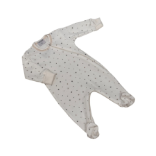 Wikids Hosszú ujjú cipzáros pamut rugi - Fehér/Krém Csillagos 56 rugdalózó