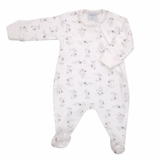 Wikids Hosszú ujjú cipzáros pamut rugi - Krém/Bézs Kutyus 56 rugdalózó