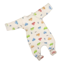 Wikids Hosszú ujjú pamut steppelt rugi - Fehér Autós 44-es rugdalózó