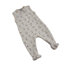 Wikids ujjatlan cipzáros pamut rugi - Fehér Bézs Kutyás 62-es rugdalózó