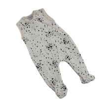 Wikids ujjatlan cipzáros pamut rugi - Fehér Fekete Apró Virágos 62-es rugdalózó