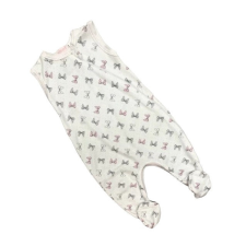 Wikids ujjatlan cipzáros pamut rugi - Fehér/Rózsaszín Masnis 74-es rugdalózó