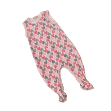 Wikids ujjatlan pamut rugi - Szürke/Rózsaszín Nagy Szíves 74-es rugdalózó