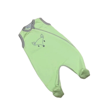 Wikids Ujjatlan Steppelt Pamut Rugdalózó - Zöld/Szürke Róka Hímzéssel - 62 rugdalózó