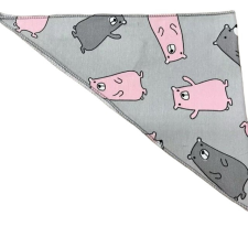 Wikids Wikid Vékony Pamut Háromszög Sál - Szürke Rózsaszín Macis babasapka, sál